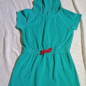Hanna Andersson/Cover Up Dress/Girls/Size 130 (8)/Teal/Terry Cloth Hooded Swim C